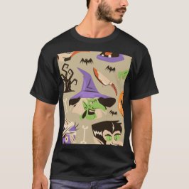 Camiseta con patrón vintage de Halloween