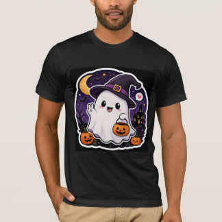 Camiseta con Pegatina de Calabaza Fantasma de Hall