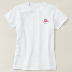 Camiseta con pequeña mariposa roja minimalista