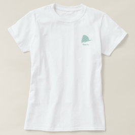 Camiseta con pequeña mariposa verde minimalista