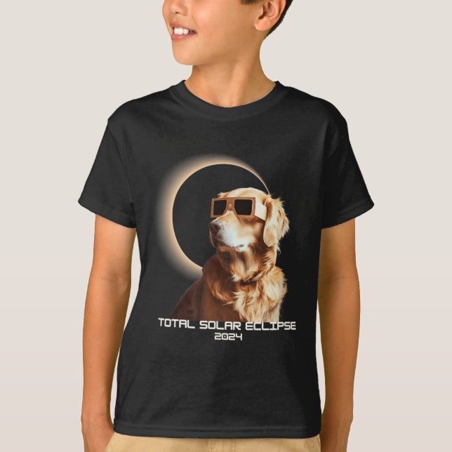 Camiseta Con Perro de Agua Retriever Eclipse Solar Total (Anverso)