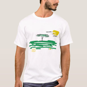 Camiseta con pintura de paisaje africano África