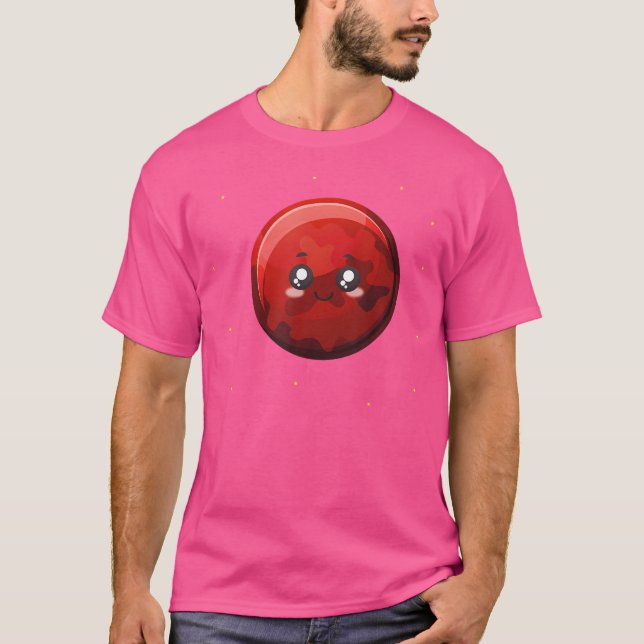 Camiseta Con Planeta Al Estilo Kawaii. Regalo Para Astronom (Anverso)
