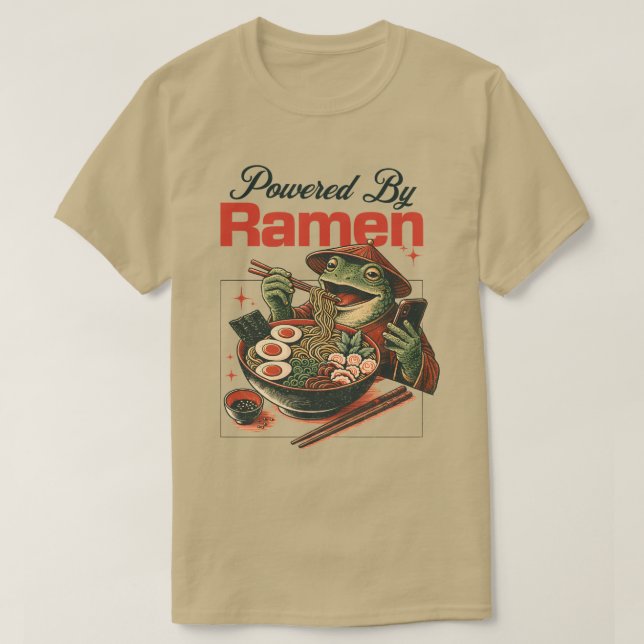 Camiseta Con Poder De Ramen Rana Teléfono Desplazándose Fid (Diseño del anverso)