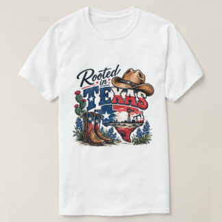 Camiseta Con raíces en Texas – Botas de vaquero vintage