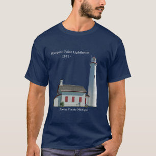 camiseta con recorte del faro de Sturgeon Point os