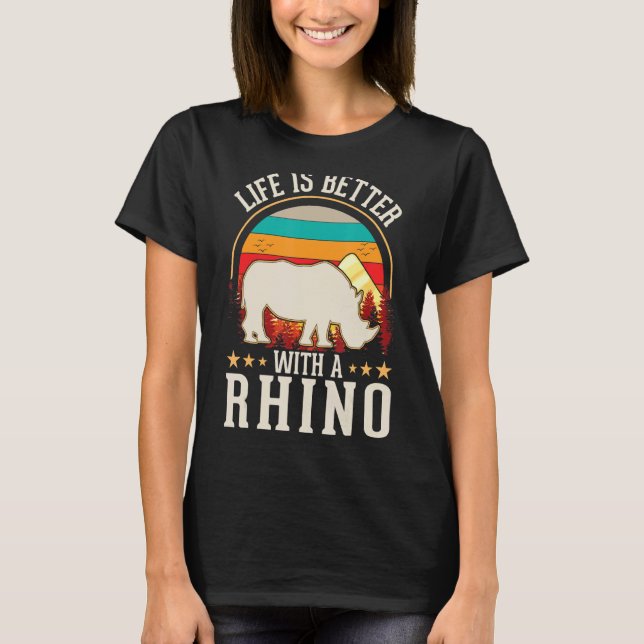Camiseta con rinocerontes rinocerontes (Anverso)