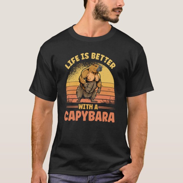 Camiseta Con Rodent De Capibara Fitness Bodybuilder (Anverso)