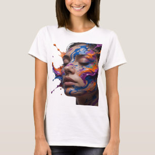 Camiseta con salpicaduras de pintura coloridas en