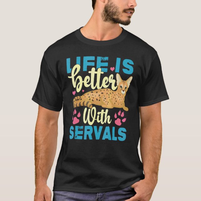 Camiseta Con Servals  Gato Serval (Anverso)