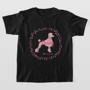 Camiseta con silueta de caniche rosa pastel person