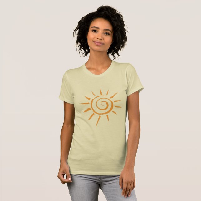 Camiseta con Silueta Dorada de Mujer (Anverso completo)
