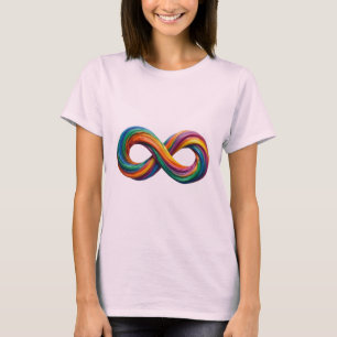 Camiseta con símbolo de infinito de arcoíris color
