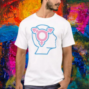 Camiseta con símbolo de orgullo trans