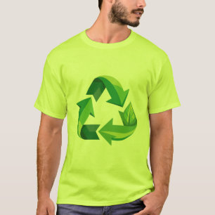 Camiseta con símbolo de reciclaje ecológico de hoj