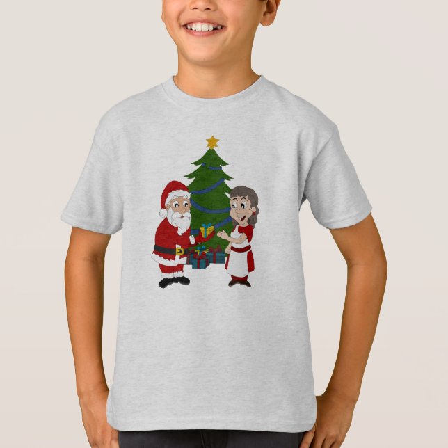 Camiseta con Sr. y Sra. Claus (Anverso)