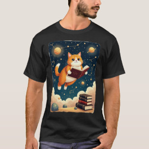 Camiseta con Sticker de Gato Gusano Espacial Leyen