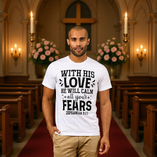 Camiseta Con su amor calma todos los miedos Zefanías 3:17