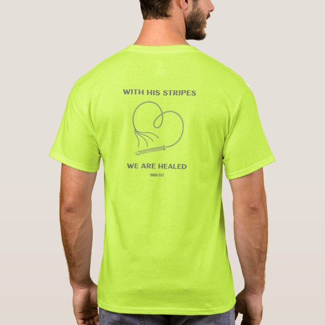Camiseta Con Sus Rayos Estamos Curados Isaías 53:5 (Reverso)