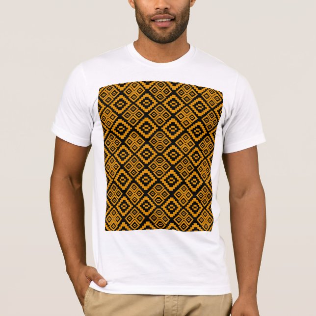 Camiseta con tela de flores doradas (Anverso)
