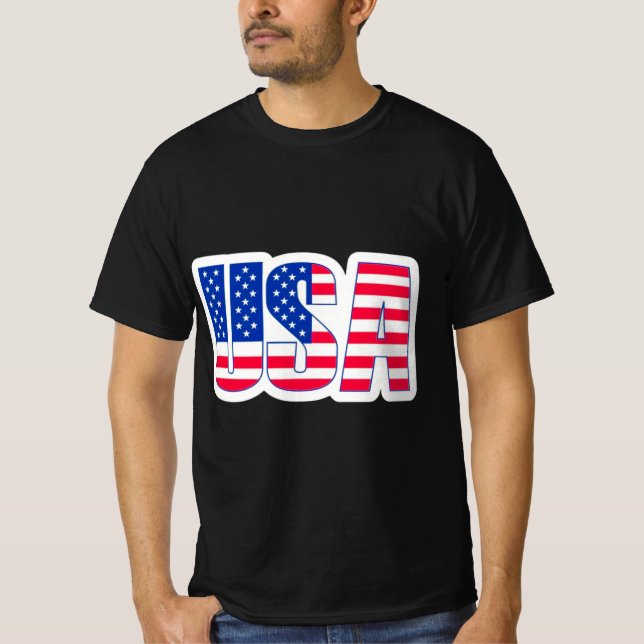 Camiseta con tema de bandera de Estados Unidos neg (Anverso)