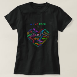 Camiseta con texto de amor en varios idiomas