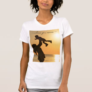 Camiseta con texto de foto de mamá con bebé - Te q