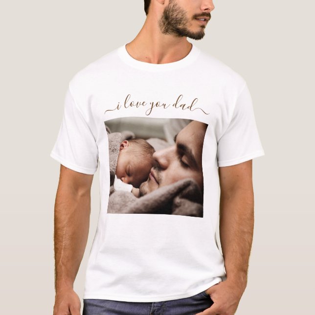 Camiseta con texto de foto personalizada Te quiero (Anverso)