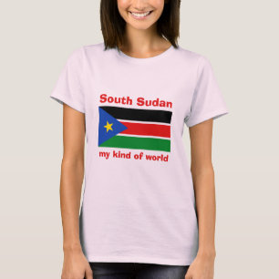 Camiseta con texto de la bandera y mapa de Sudán d