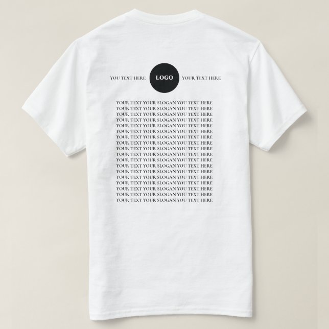 Camiseta con texto de logotipo personalizado (Reverso del diseño)