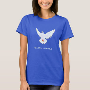 Camiseta con texto editable de paloma de la paz