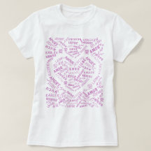 Camiseta con texto multilingue Corazón de palabras