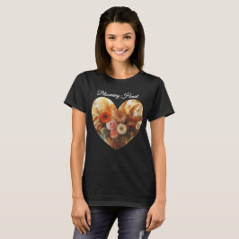 Camiseta con texto personalizable Corazón floreado
