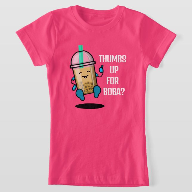 Camiseta con texto personalizado de bebida Boba (Distribución)