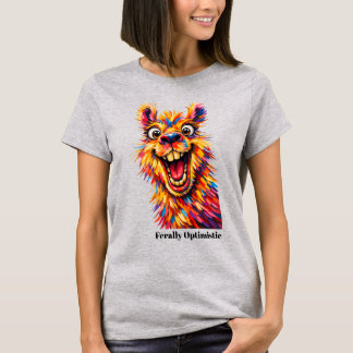 Camiseta 🐶Con texto personalizado, “Ferozmente Optimista”