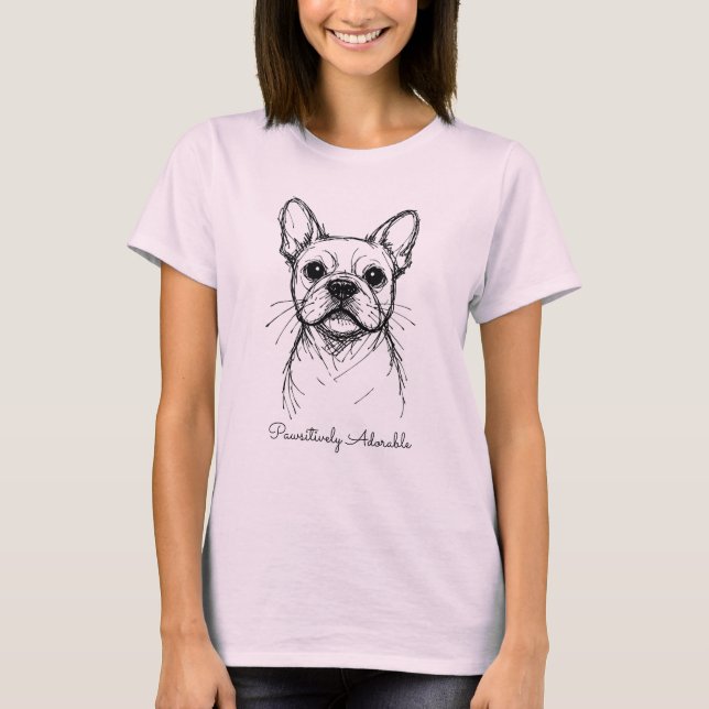 Camiseta 🐶Con texto personalizado, Línea Muse Frenchie  (Anverso)