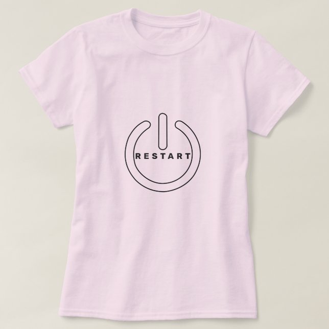 Camiseta con texto REINICIAR (Diseño del anverso)