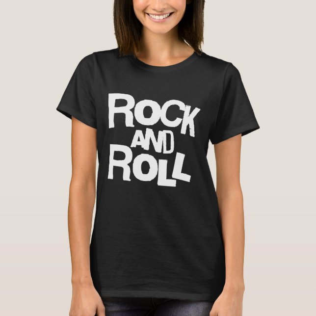 Camiseta con tipografía negrita Rock and Roll (Anverso)