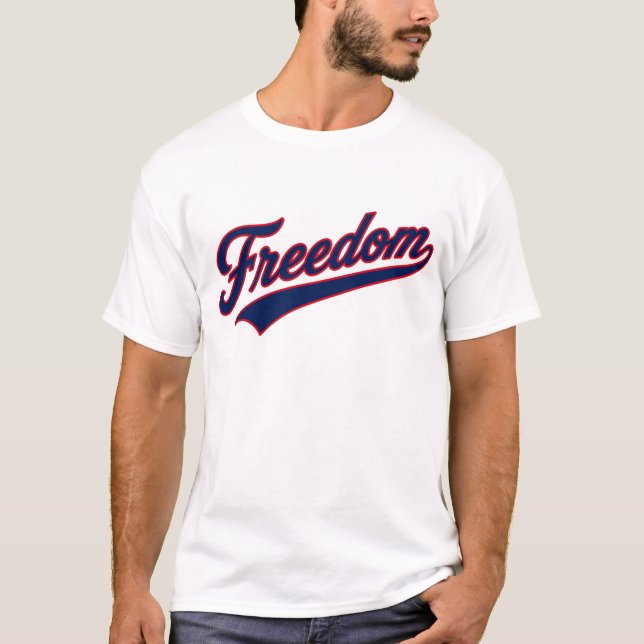 Camiseta con tipografía retro de Libertad (Anverso)
