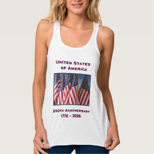 Camiseta Con Tirantes 250° Aniversario de los EEUU Blanco Patriótico