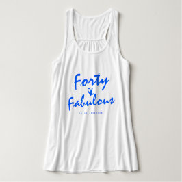 Camiseta Con Tirantes 40 Fabuloso Néon Blue Name 40 cumpleaños Regalo