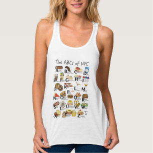 Camiseta Con Tirantes ABC del alfabeto de New York City Foods de la ciud