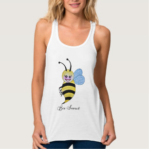 Camiseta Con Tirantes Abeja Cuidada De Acuarela Con Sonrisa Feliz