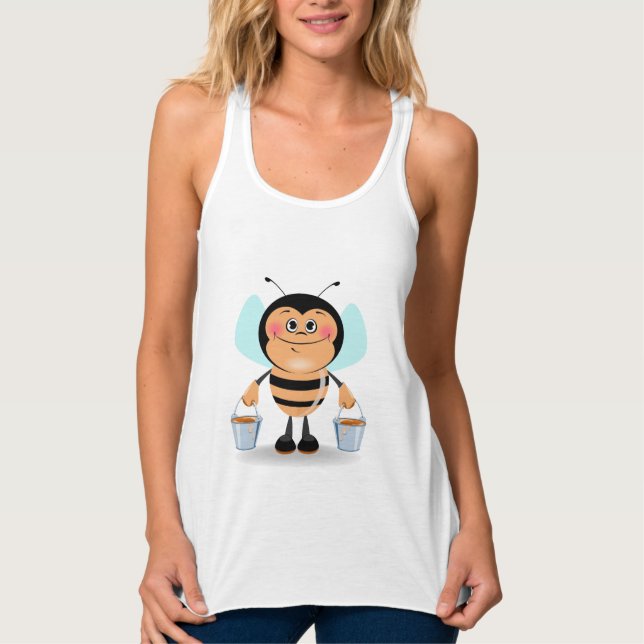 Camiseta Con Tirantes Abeja de la burbuja de la Personalizado con cubos  (Anverso)