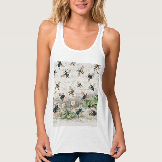 Camiseta Con Tirantes Abeja Miel Trabajador Reina Abejas Antigüo (Anverso)