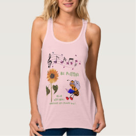 Camiseta Con Tirantes Abejas de girasol rosadas positivas