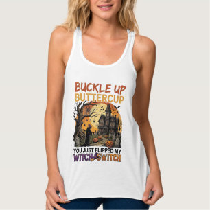 Camiseta Con Tirantes Abróchense Buttercup Bruja Interruptor Halloween E