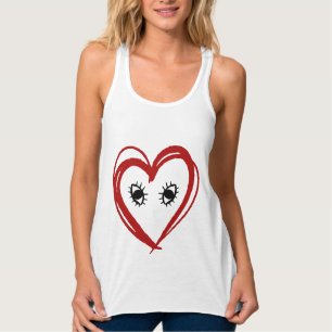 Camiseta Con Tirantes Abstracto Cara cardíaca