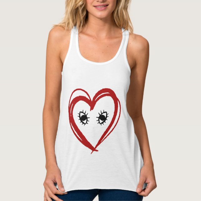 Camiseta Con Tirantes Abstracto Cara cardíaca (Anverso)