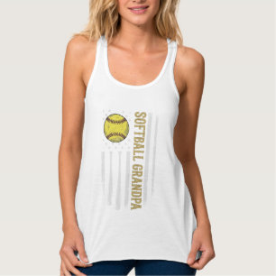 Camiseta Con Tirantes Abuelo de sóftbol diseño vectorial de bandera vint